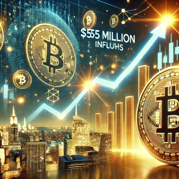 Bitcoin ETFs Soar with $555M Inflows as Prices Surge Past $66K